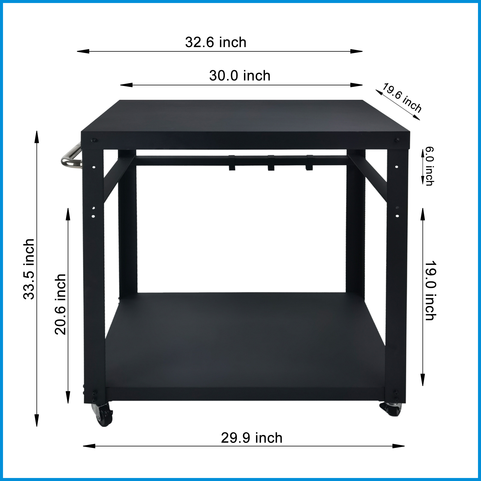 Double-Shelf Movable Outdoor Worktable