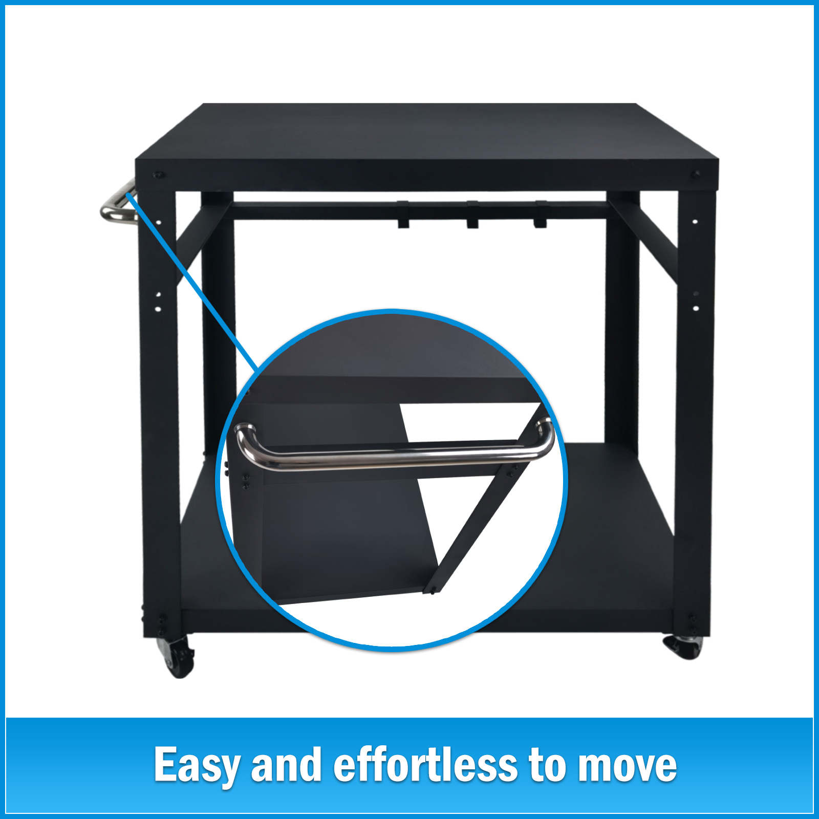 Double-Shelf Movable Outdoor Worktable