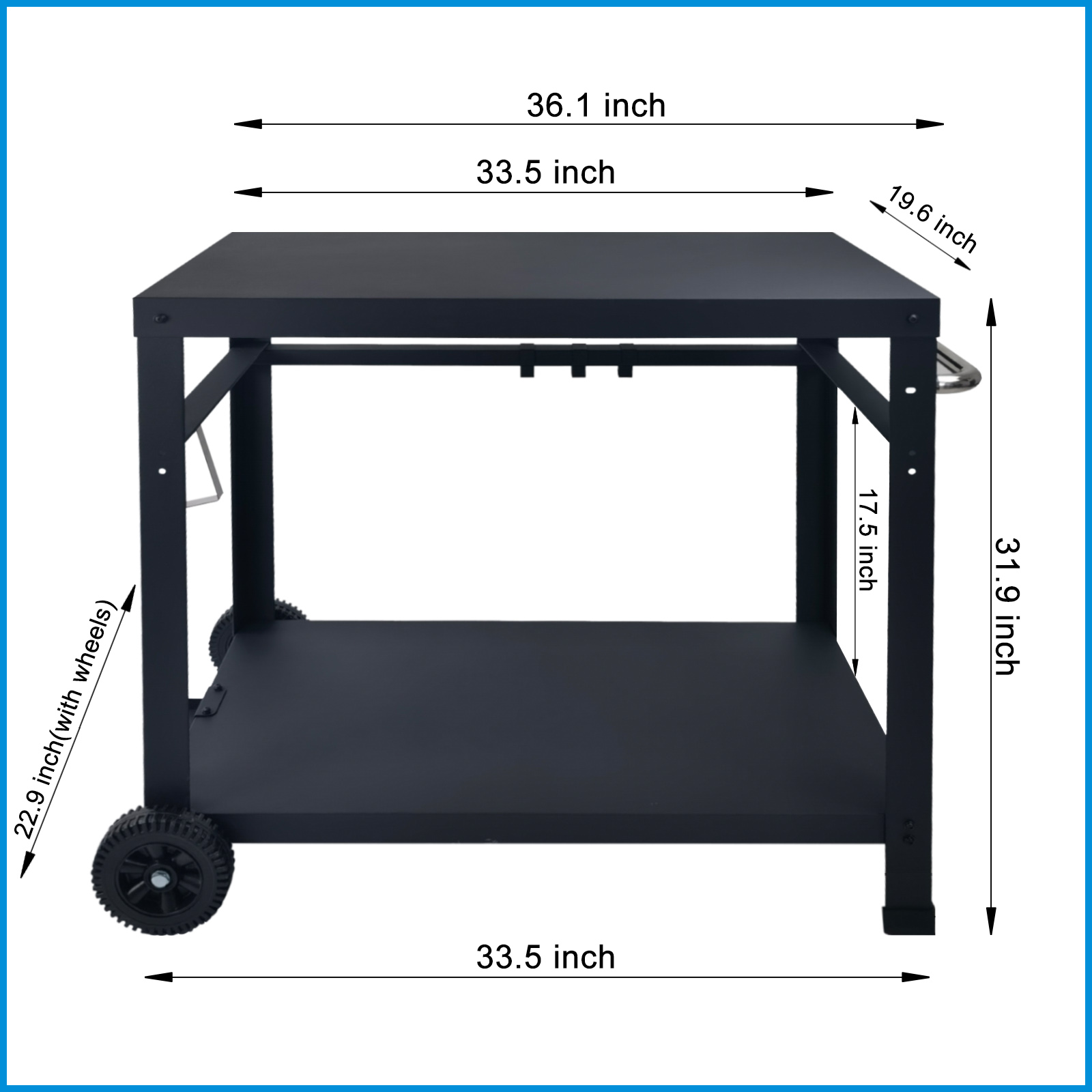 Double-Shelf Movable Dining Cart Table