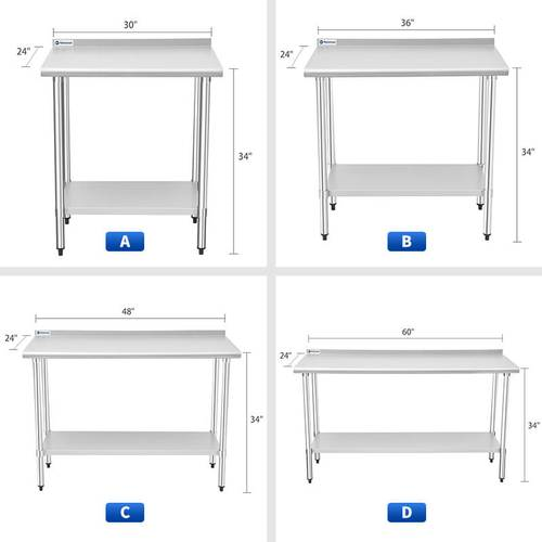 Stainless Steel Workbench (Backsplash)