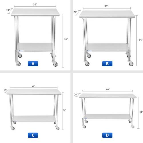 Stainless Steel Workbench (Wheel type)