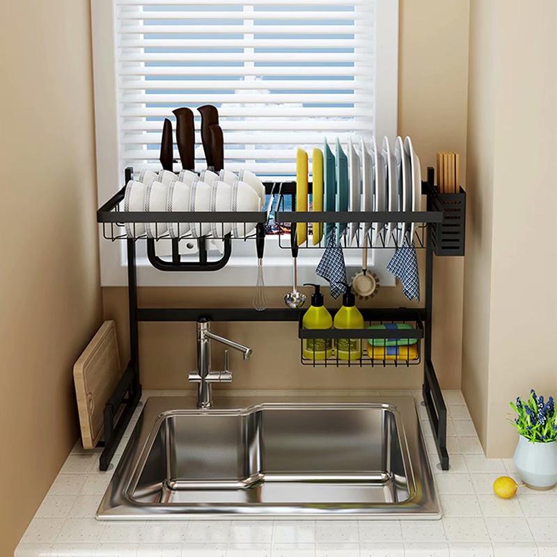 2-Tier Stainless Steel Cutlery Holder Shelf