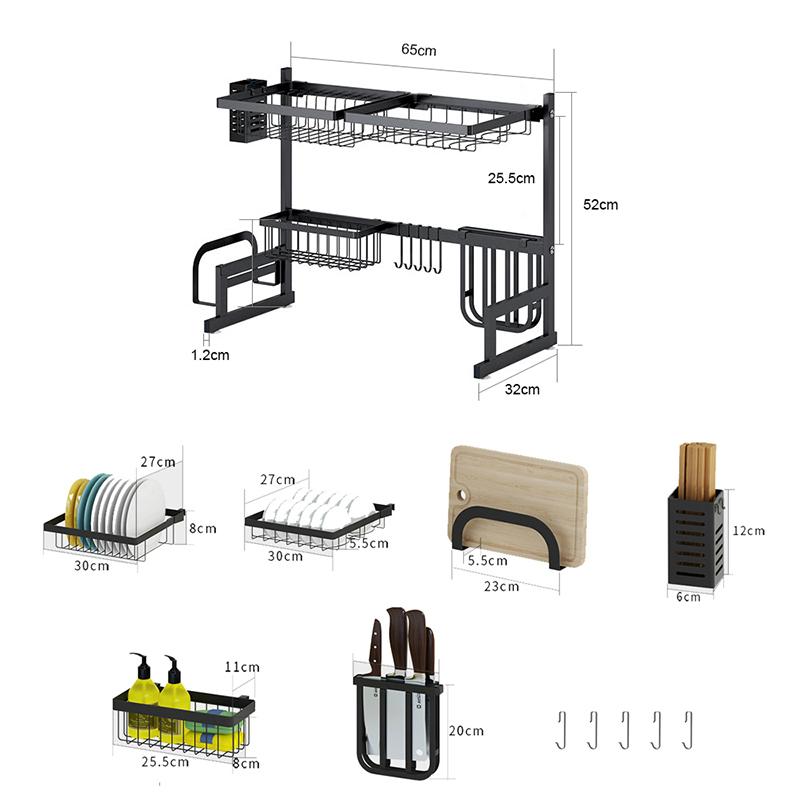 2-Tier Stainless Steel Cutlery Holder Shelf